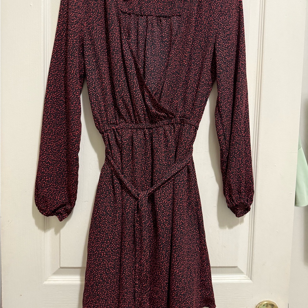 GAP Red Wrap Dress with Bishop Sleeves